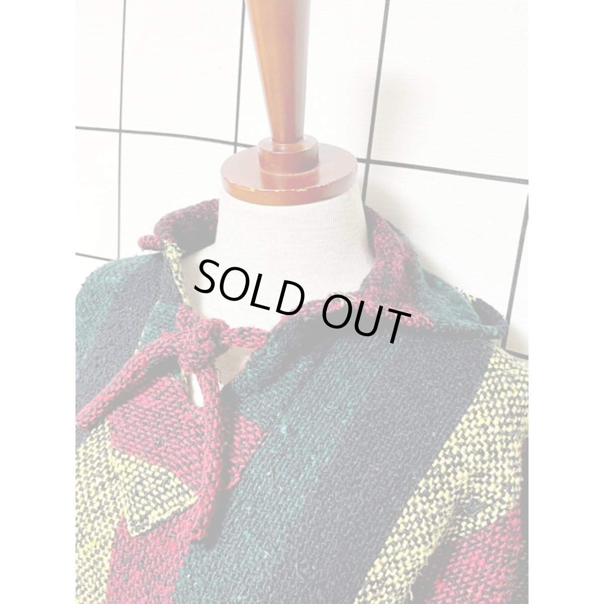 画像4: メキシカンパーカー フード付 ストライプ レトロ 古着 Mexico ヴィンテージ (4)