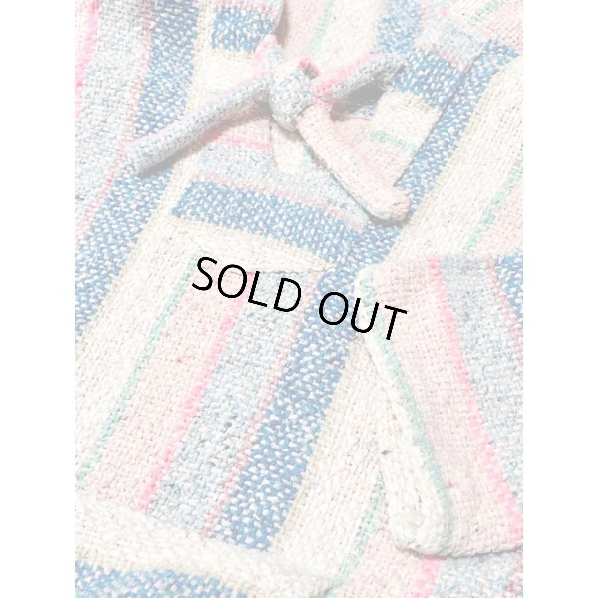 画像7: メキシカンパーカー フード付 ストライプ レトロ 古着 Mexico ヴィンテージ (7)