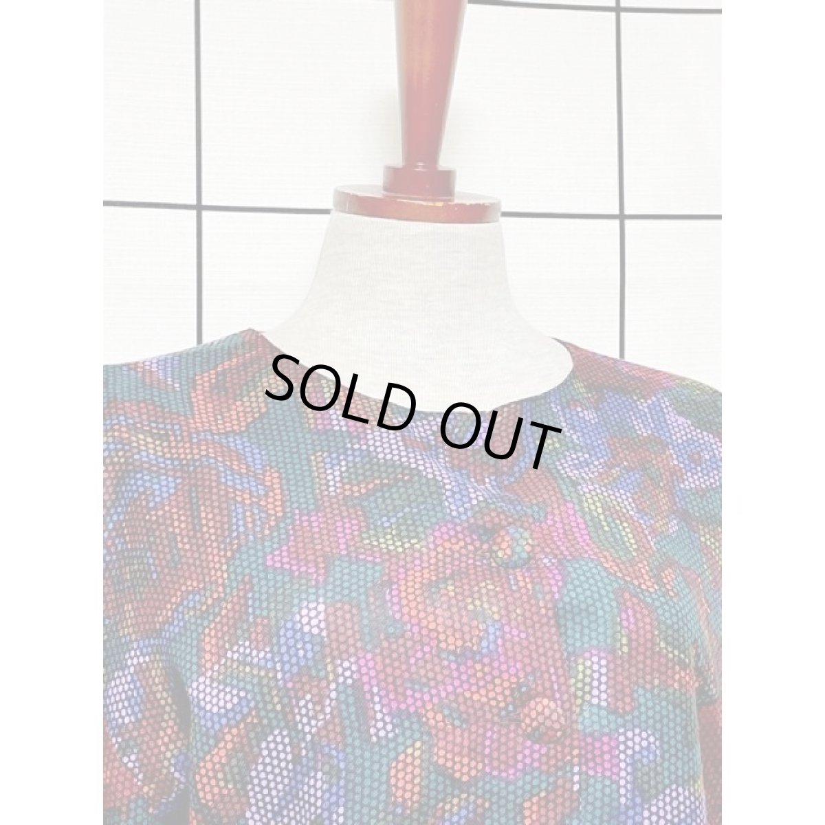 画像5: ショート丈 ノーカラー アート柄 レトロ 古着 ヴィンテージジャケット (5)