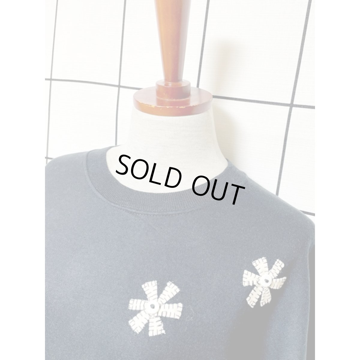 画像5: パッチワークデザイン チェック ブラック レトロ 古着 ヴィンテージスウェット (5)