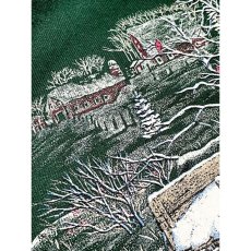 画像10: 荷車 ハウス Tree 雪景色 ラメ XL 90ｓ グリーン レトロ アメリカ古着 ヴィンテージスウェット (10)