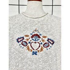 画像7: フロント刺繍 フォークロア模様編み プルオーバーアメリカ古着 ニットセーター (7)