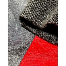 画像10: 刺繍入り ブラック レッド ジップアップ アメリカ古着 ジャンパー ブルゾン ヴィンテージナイロンジャケット (10)