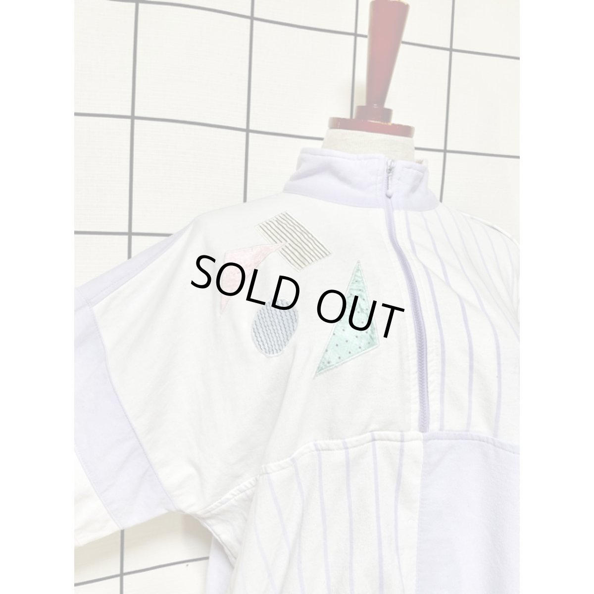 画像6: パステルカラー ストライプ ハーフジップ プルオーバー アメリカ古着 ヴィンテージスウェット (6)