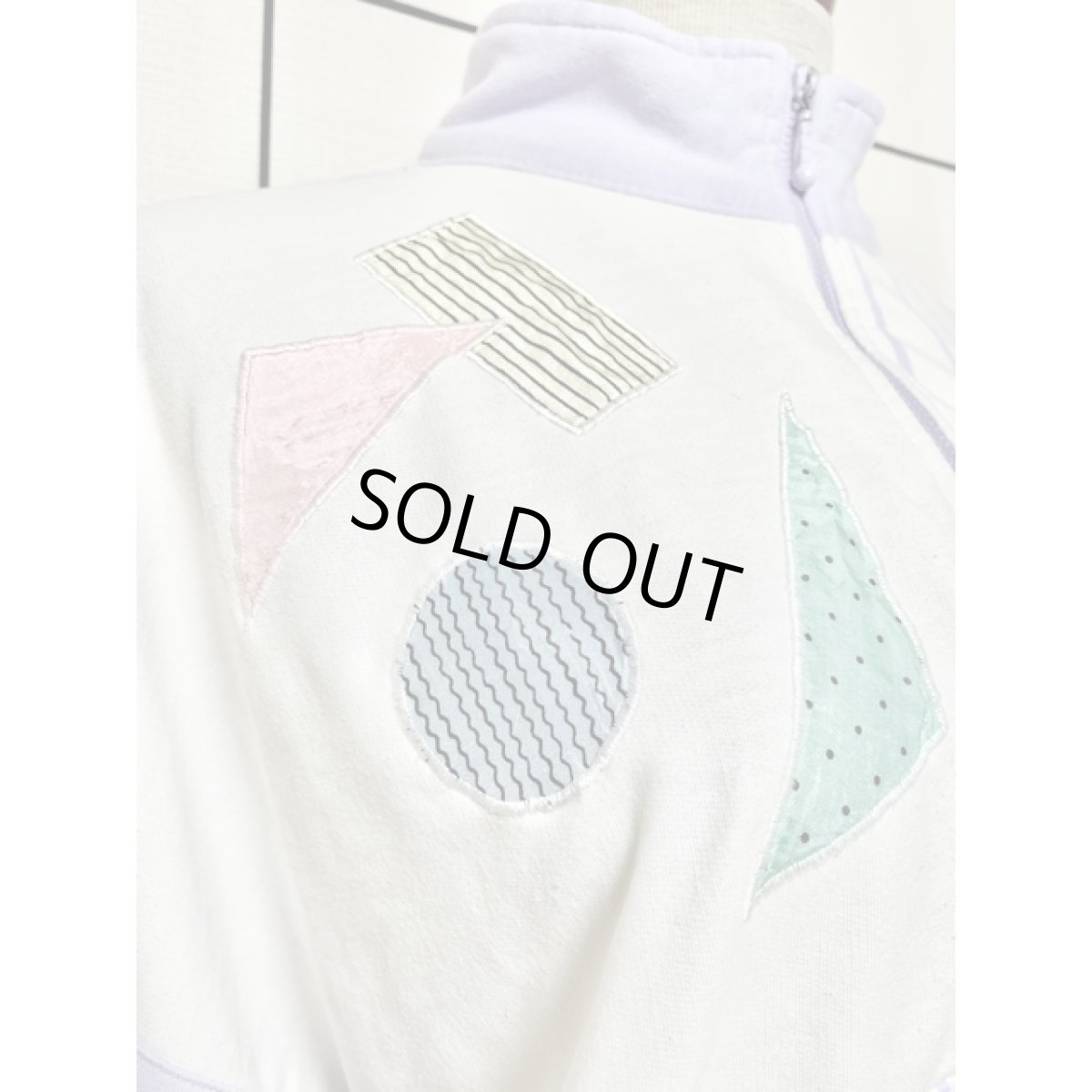 画像7: パステルカラー ストライプ ハーフジップ プルオーバー アメリカ古着 ヴィンテージスウェット (7)