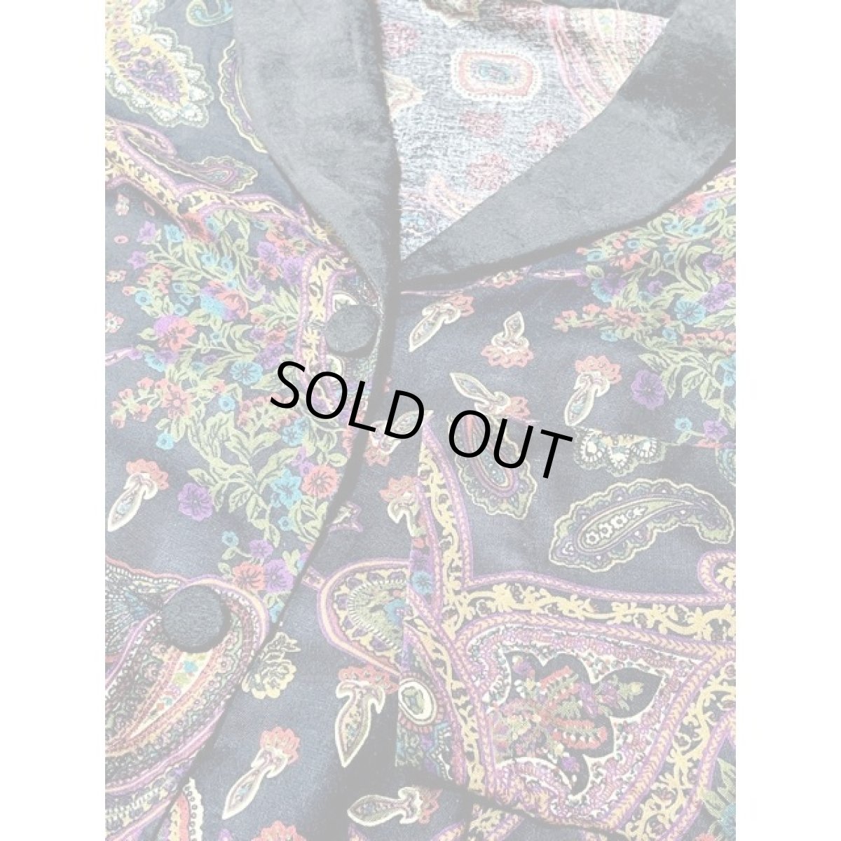 画像11: ベルベット襟 ペイズリー 花柄 総柄 前開き レトロ 長袖  Guatemala グアテマラ 古着  ヴィンテージワンピース (11)