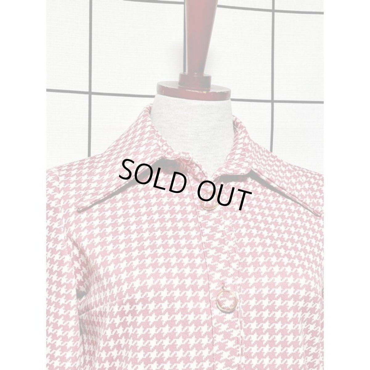 画像5: 千鳥格子 ピンク ホワイト レトロ アメリカ古着 ヴィンテージジャケット (5)