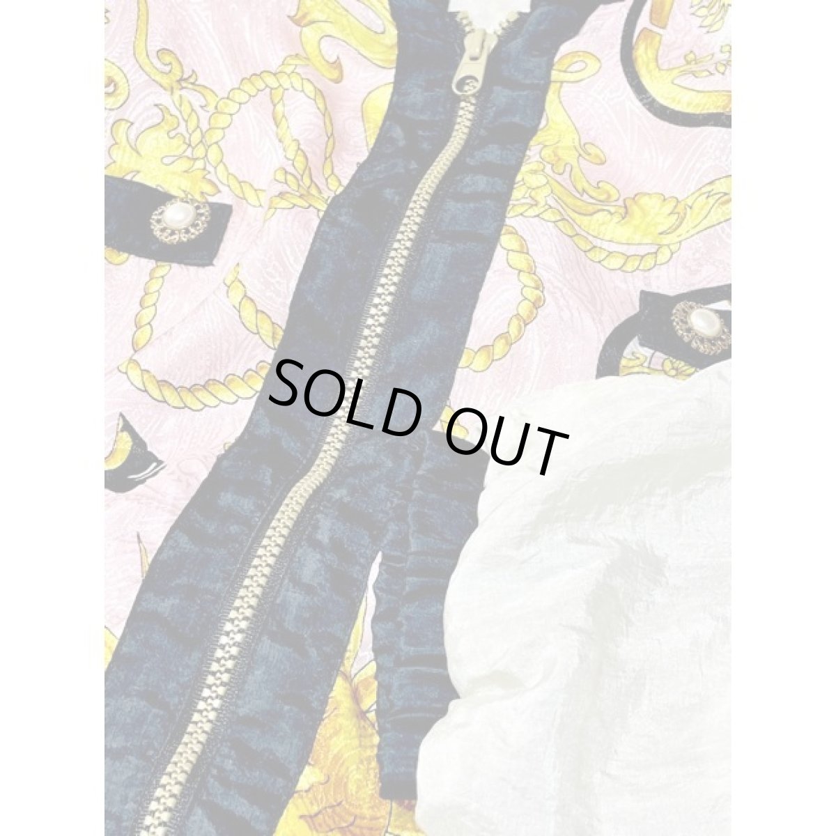 画像8: スカーフ柄 オーバーサイズ ピンク ホワイト ジップアップ アメリカ古着 ブルゾン ジャンパー ヴィンテージナイロンジャケット (8)