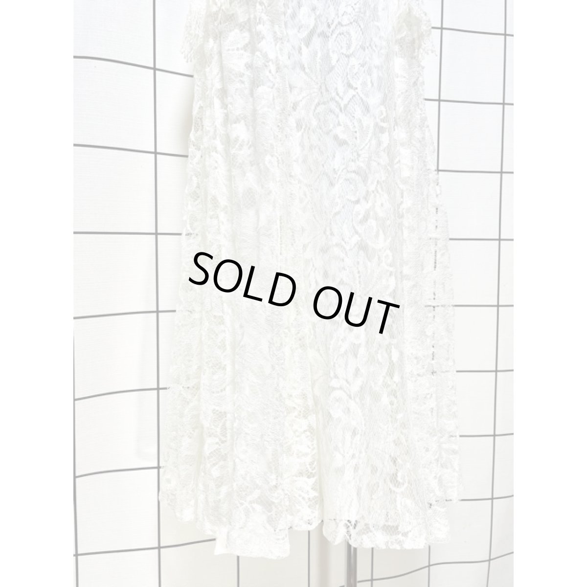 画像11: 贅沢な総レース パーティースタイルにおすすめ ホワイト クラシカル レトロ アメリカ古着 ヴィンテージドレス (11)