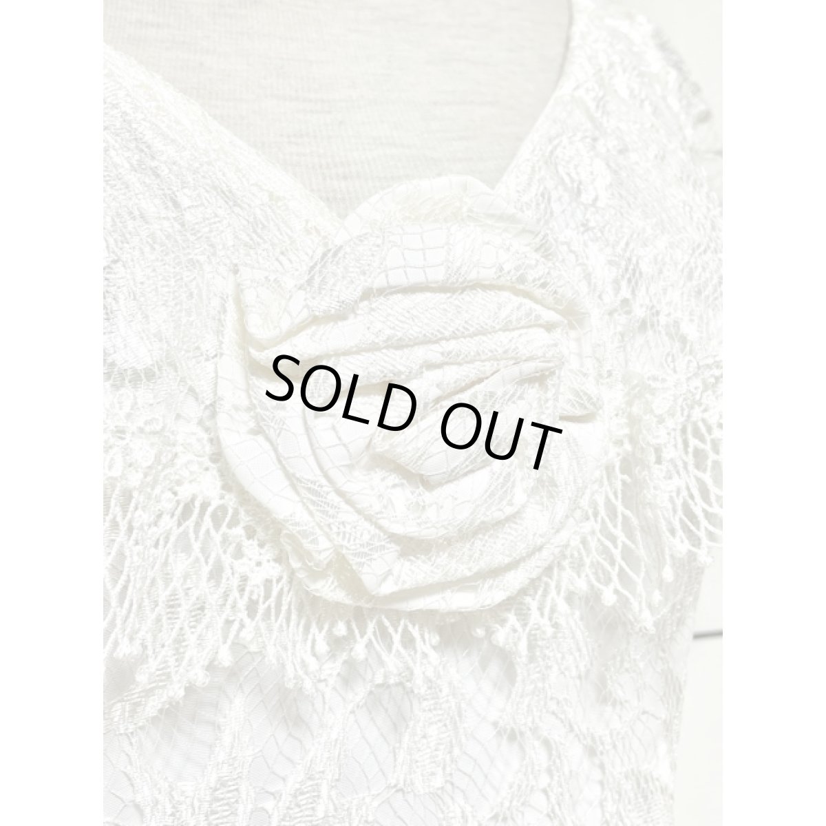 画像9: 贅沢な総レース パーティースタイルにおすすめ ホワイト クラシカル レトロ アメリカ古着 ヴィンテージドレス (9)