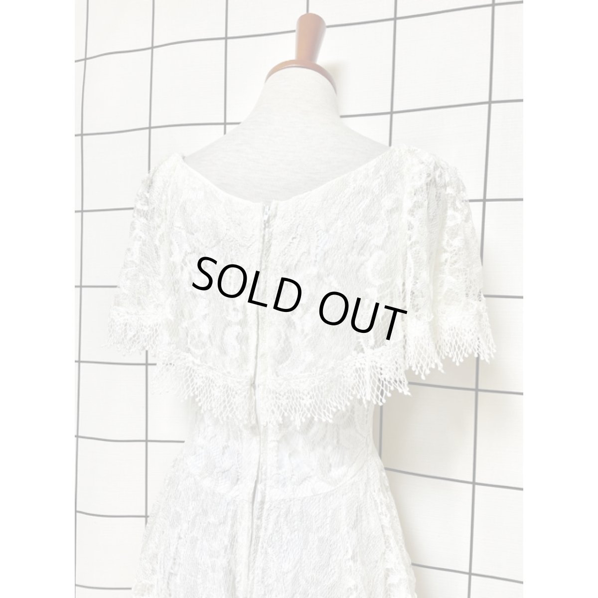 画像3: 贅沢な総レース パーティースタイルにおすすめ ホワイト クラシカル レトロ アメリカ古着 ヴィンテージドレス (3)