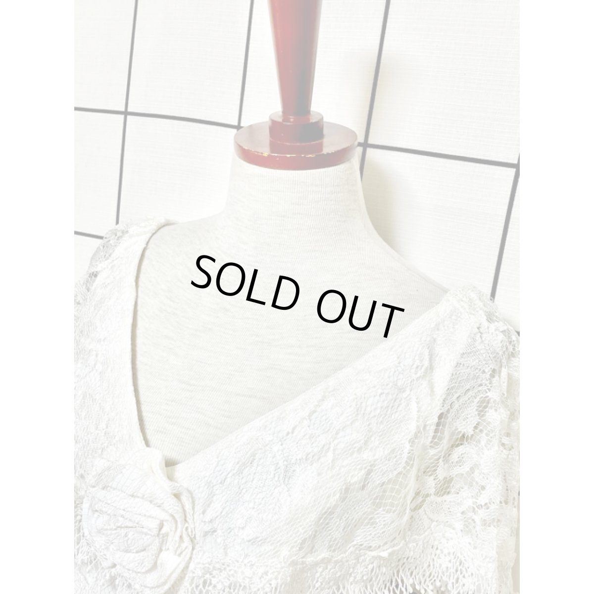 画像5: 贅沢な総レース パーティースタイルにおすすめ ホワイト クラシカル レトロ アメリカ古着 ヴィンテージドレス (5)