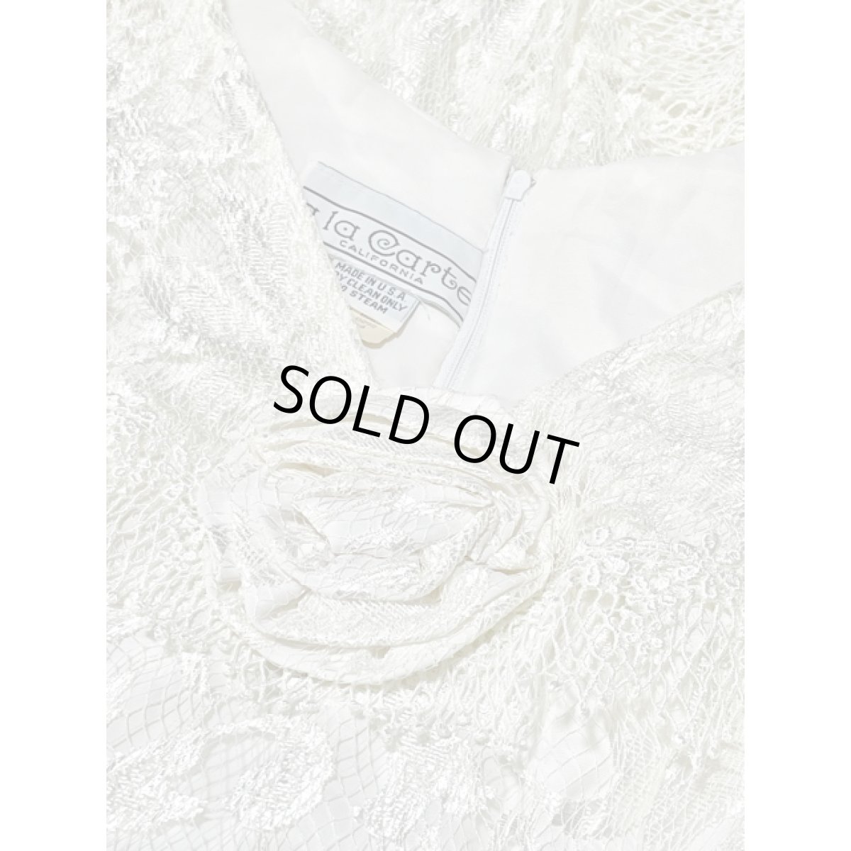 画像13: 贅沢な総レース パーティースタイルにおすすめ ホワイト クラシカル レトロ アメリカ古着 ヴィンテージドレス (13)