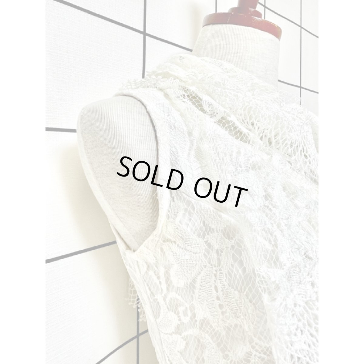 画像8: 贅沢な総レース パーティースタイルにおすすめ ホワイト クラシカル レトロ アメリカ古着 ヴィンテージドレス (8)