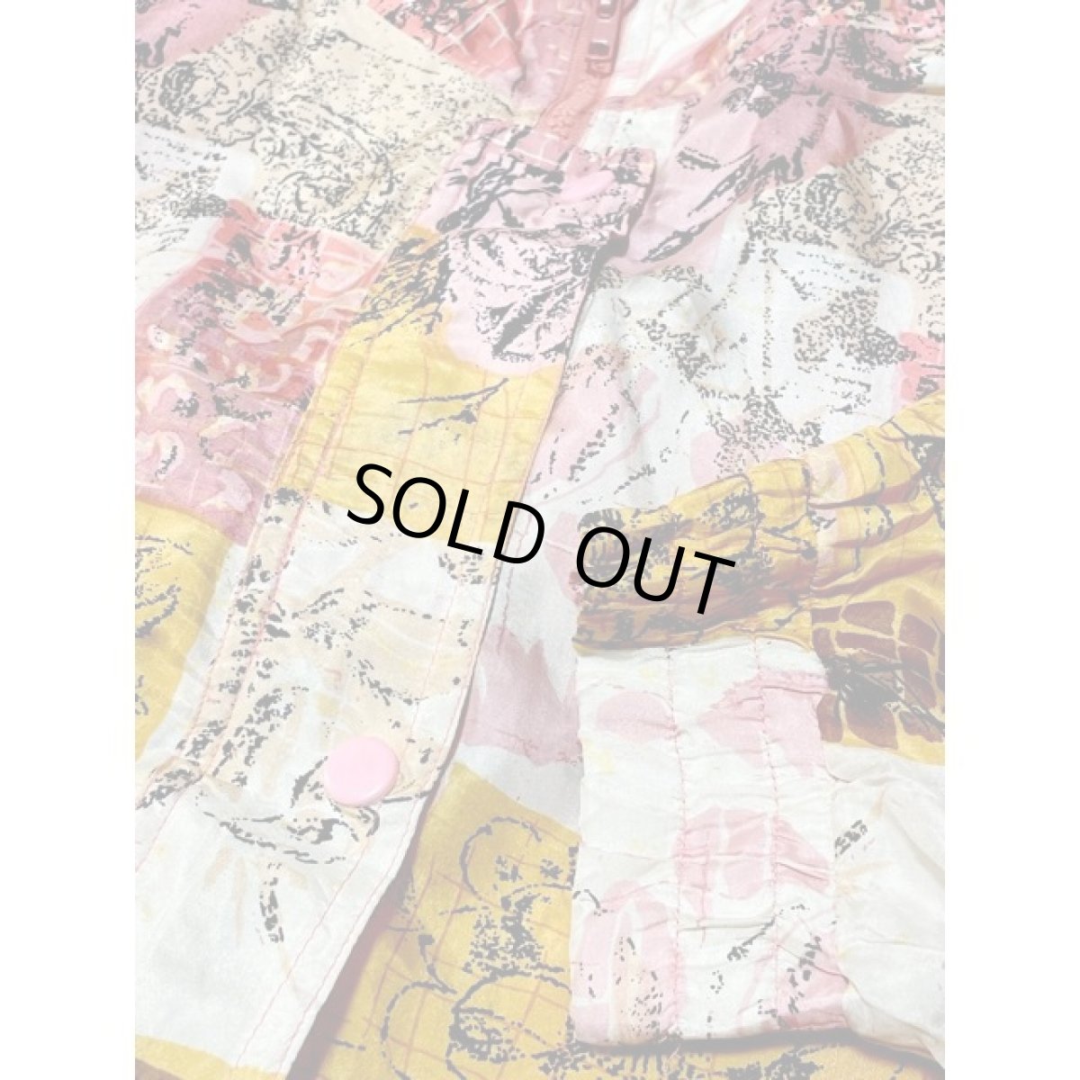 画像9: アート柄 オーバーサイズ ピンク ホワイト イエロー ホック アメリカ古着 ジャンパー ヴィンテージブルゾンジャケット (9)