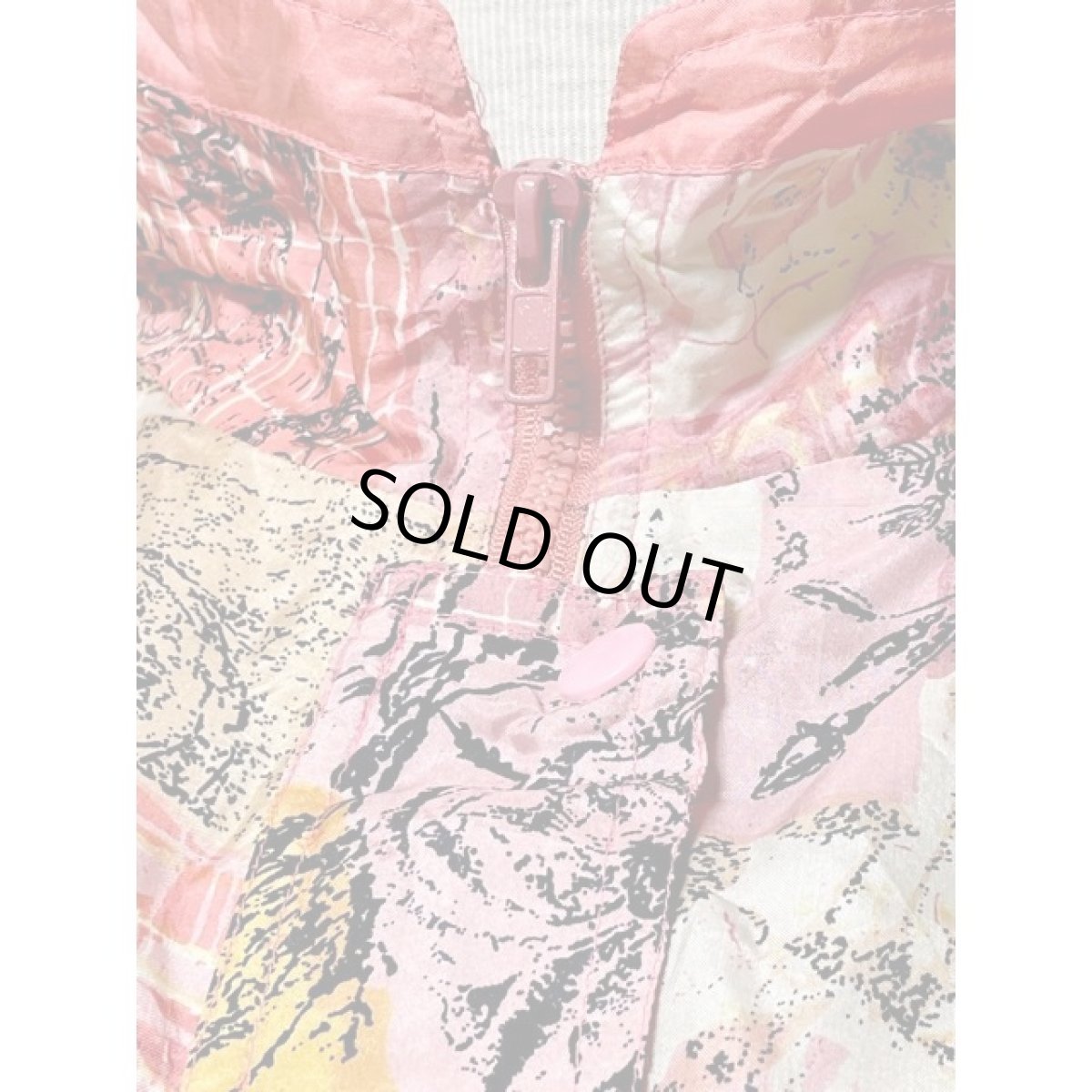 画像8: アート柄 オーバーサイズ ピンク ホワイト イエロー ホック アメリカ古着 ジャンパー ヴィンテージブルゾンジャケット (8)