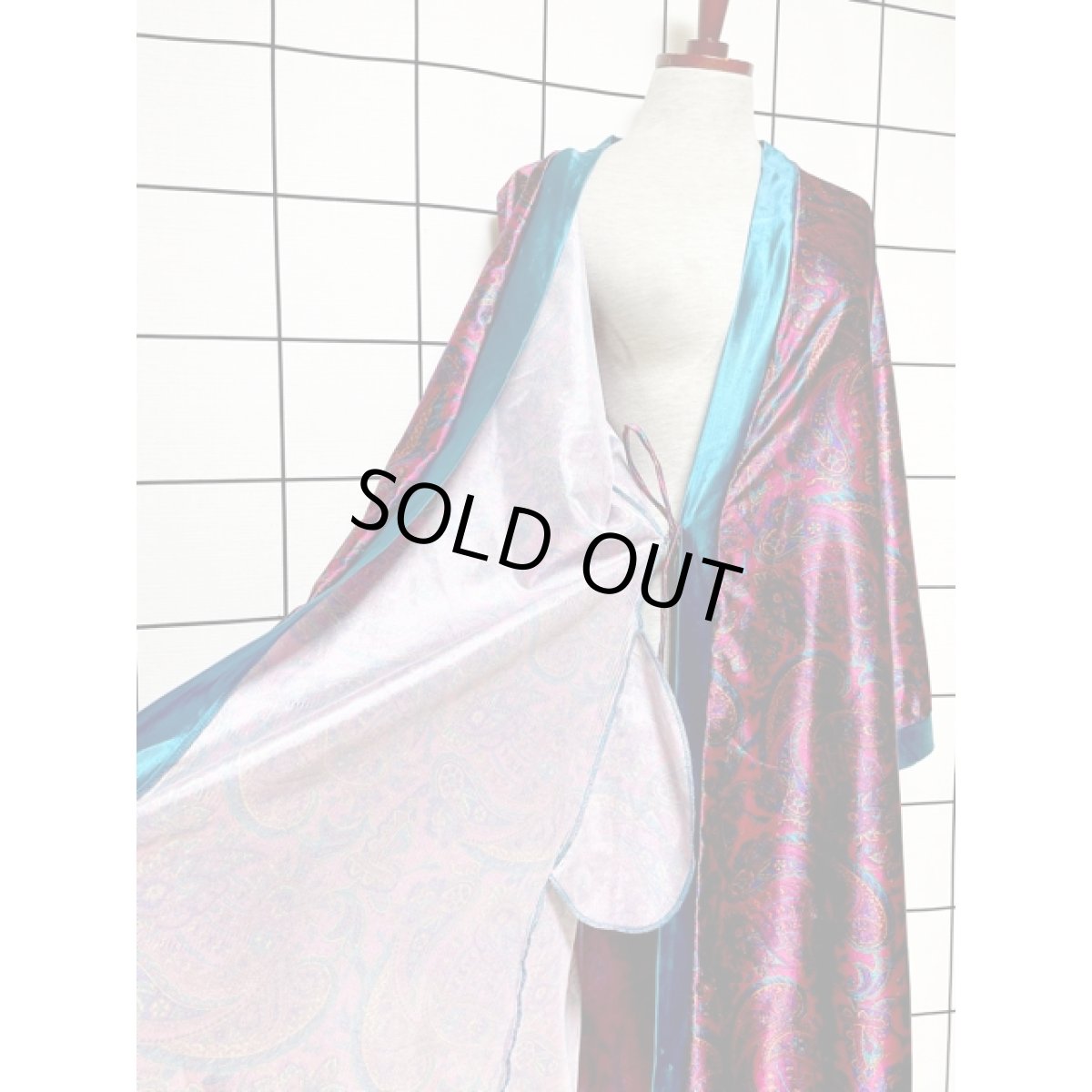 画像11: ペイズリー柄  レトロ アメリカ古着 ヴィンテージ ロングガウン (11)