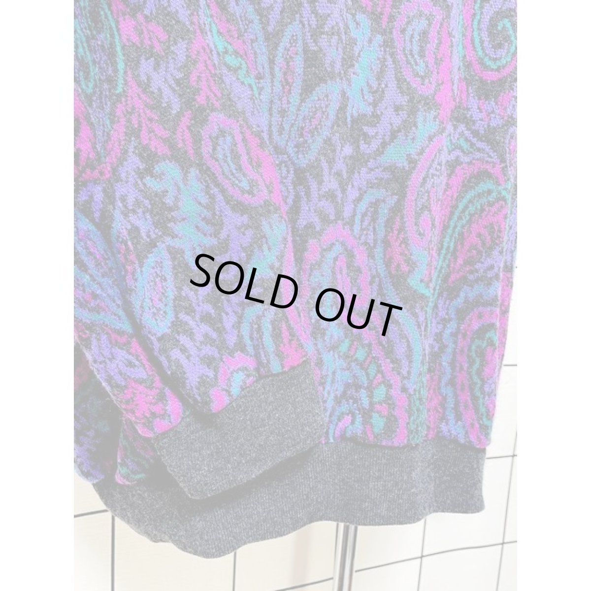 画像7: ペイズリー編み レトロサイケ プルオーバー レトロ アメリカ古着 ニットセーター (7)