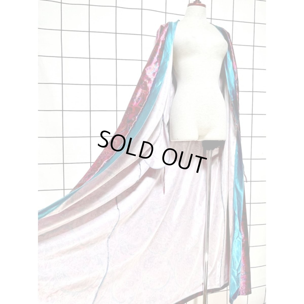 画像13: ペイズリー柄  レトロ アメリカ古着 ヴィンテージ ロングガウン (13)