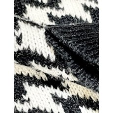 画像10: 千鳥格子模様編み モノクロ プルオーバー レトロ アメリカ古着 ニットセーター (10)
