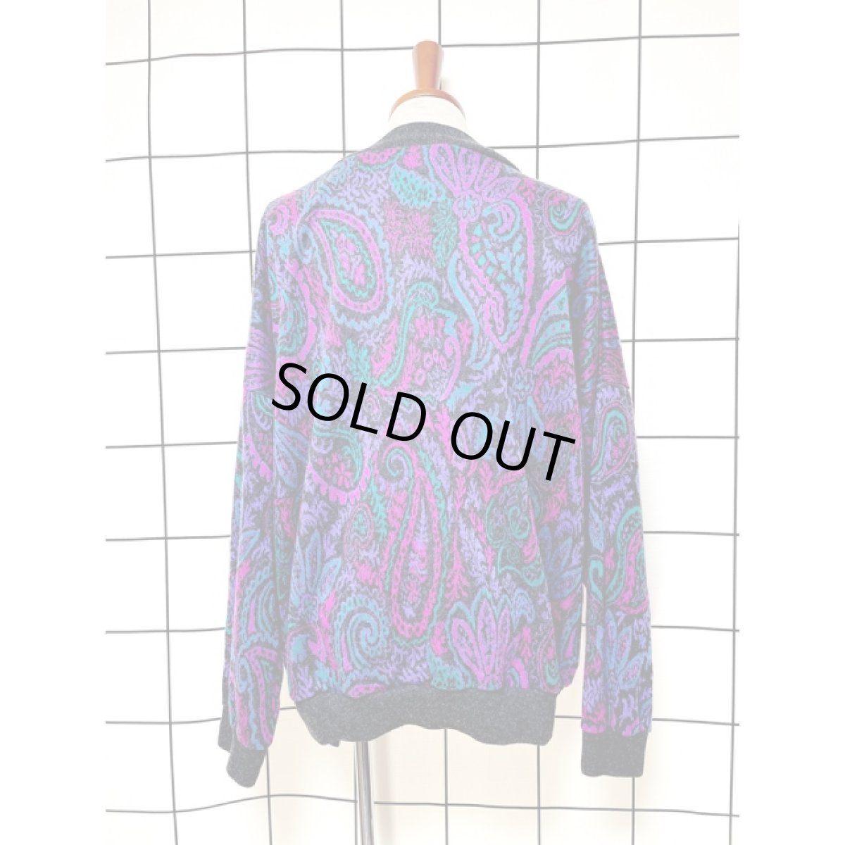 画像2: ペイズリー編み レトロサイケ プルオーバー レトロ アメリカ古着 ニットセーター (2)