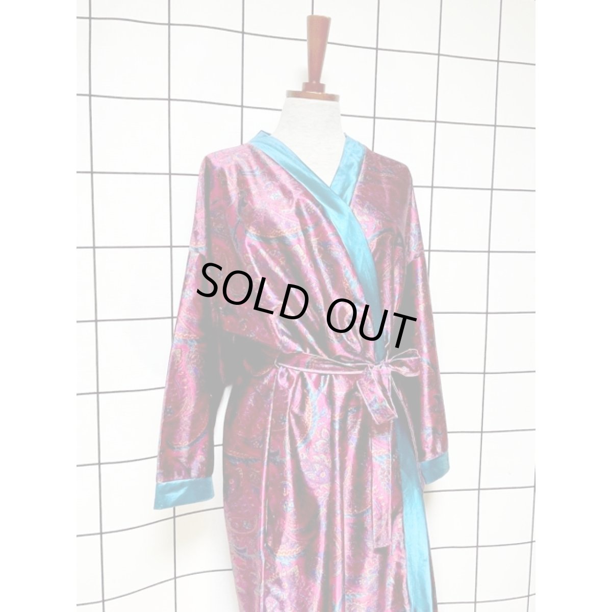 画像3: ペイズリー柄  レトロ アメリカ古着 ヴィンテージ ロングガウン (3)