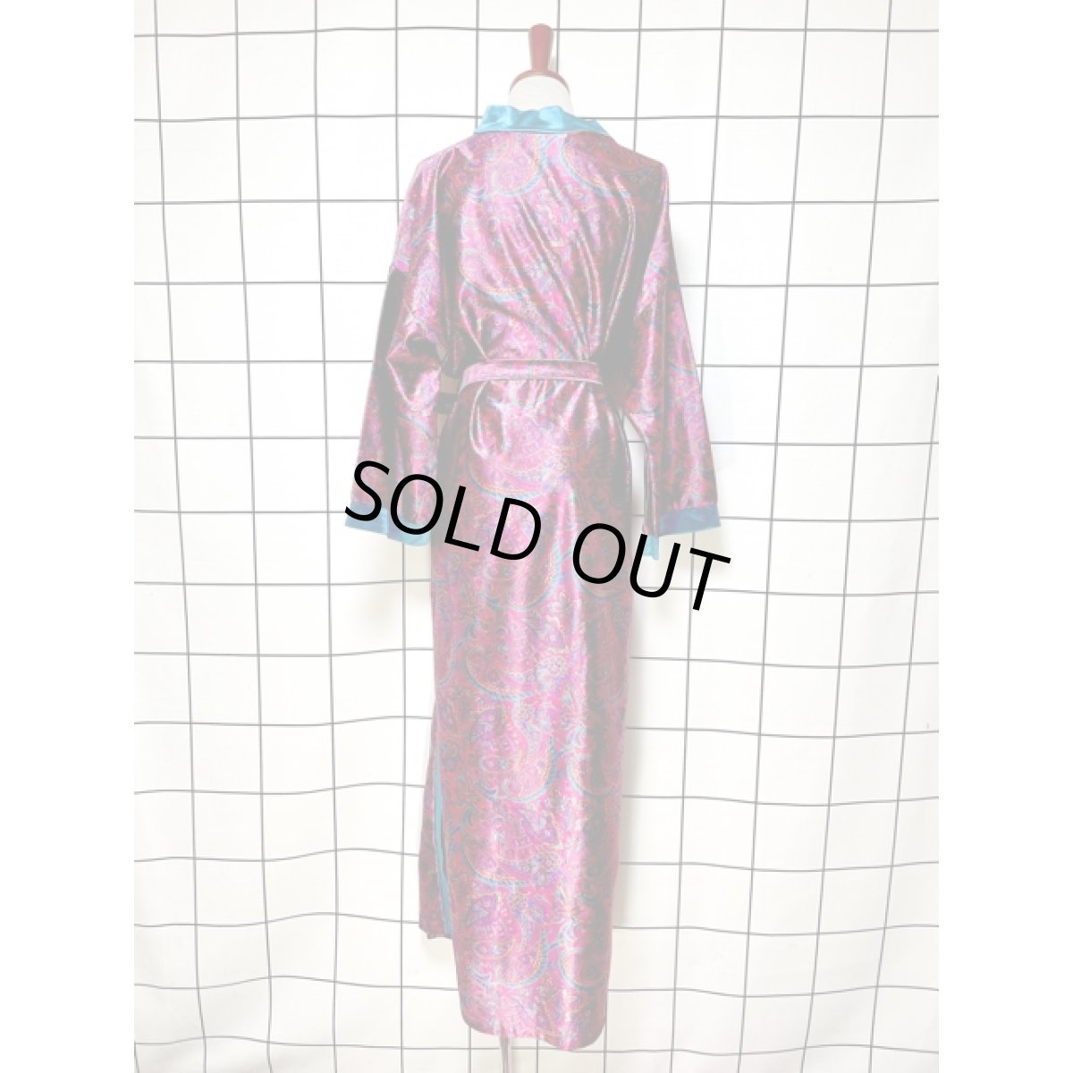 画像2: ペイズリー柄  レトロ アメリカ古着 ヴィンテージ ロングガウン (2)