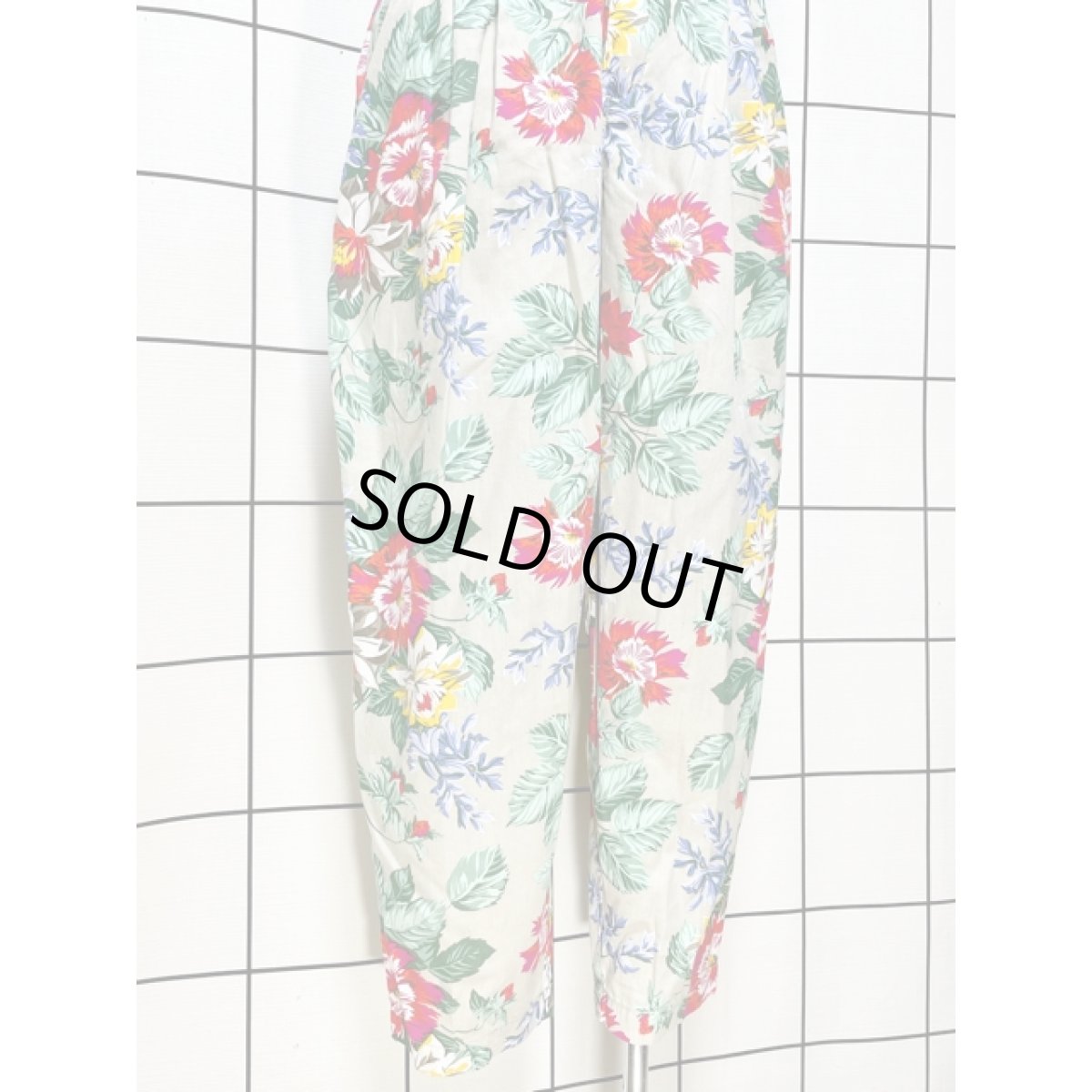 画像3: 花柄 ウエストゴム アメリカ古着 レトロ ヴィンテージ パンツ (3)