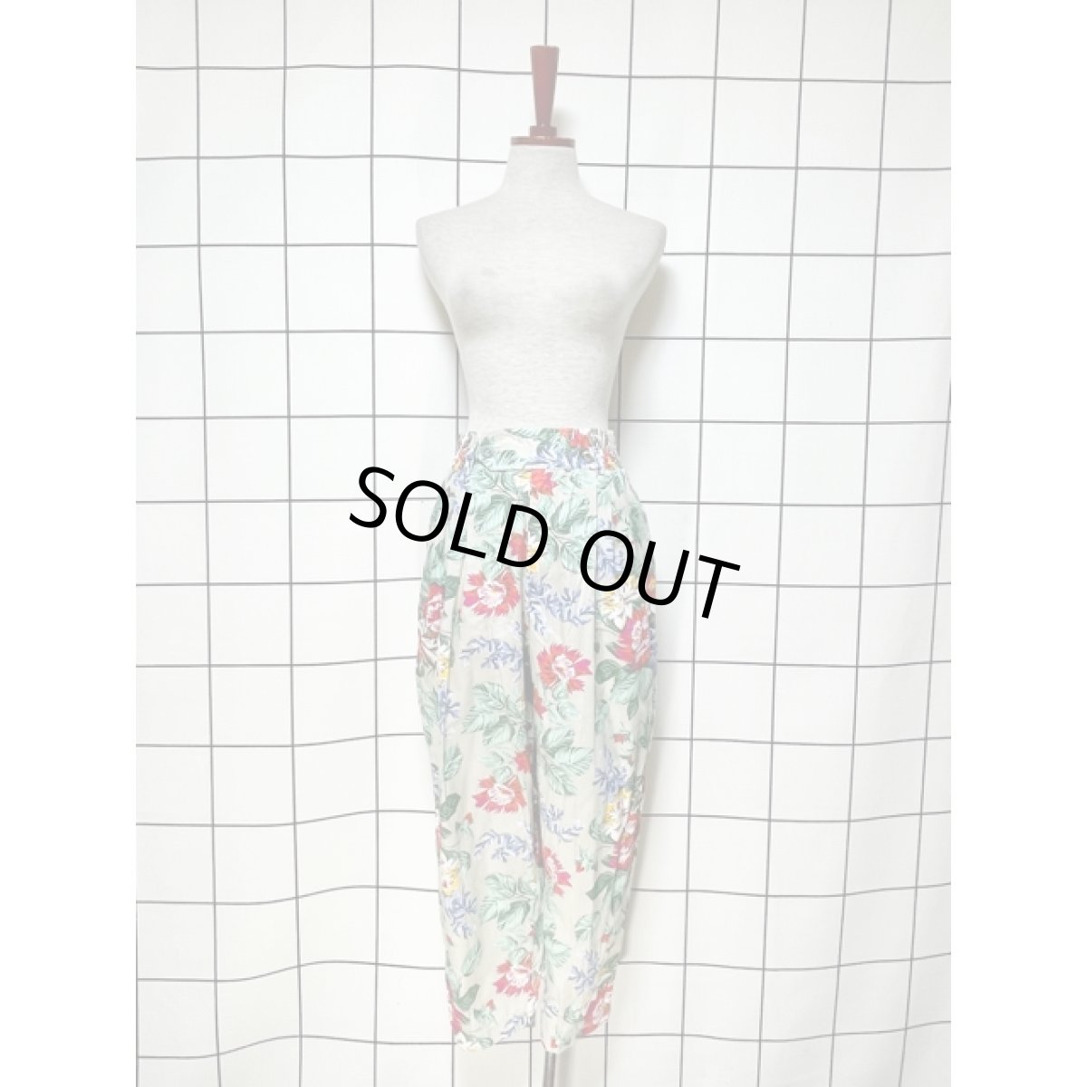 画像6: 花柄 ウエストゴム アメリカ古着 レトロ ヴィンテージ パンツ (6)