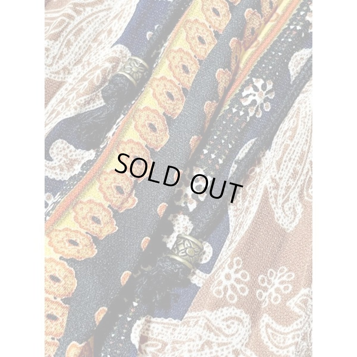 画像11: プリーツ ペイズリー エスニック ウエストゴム 古着 レトロ  ヴィンテージ ロングスカート (11)