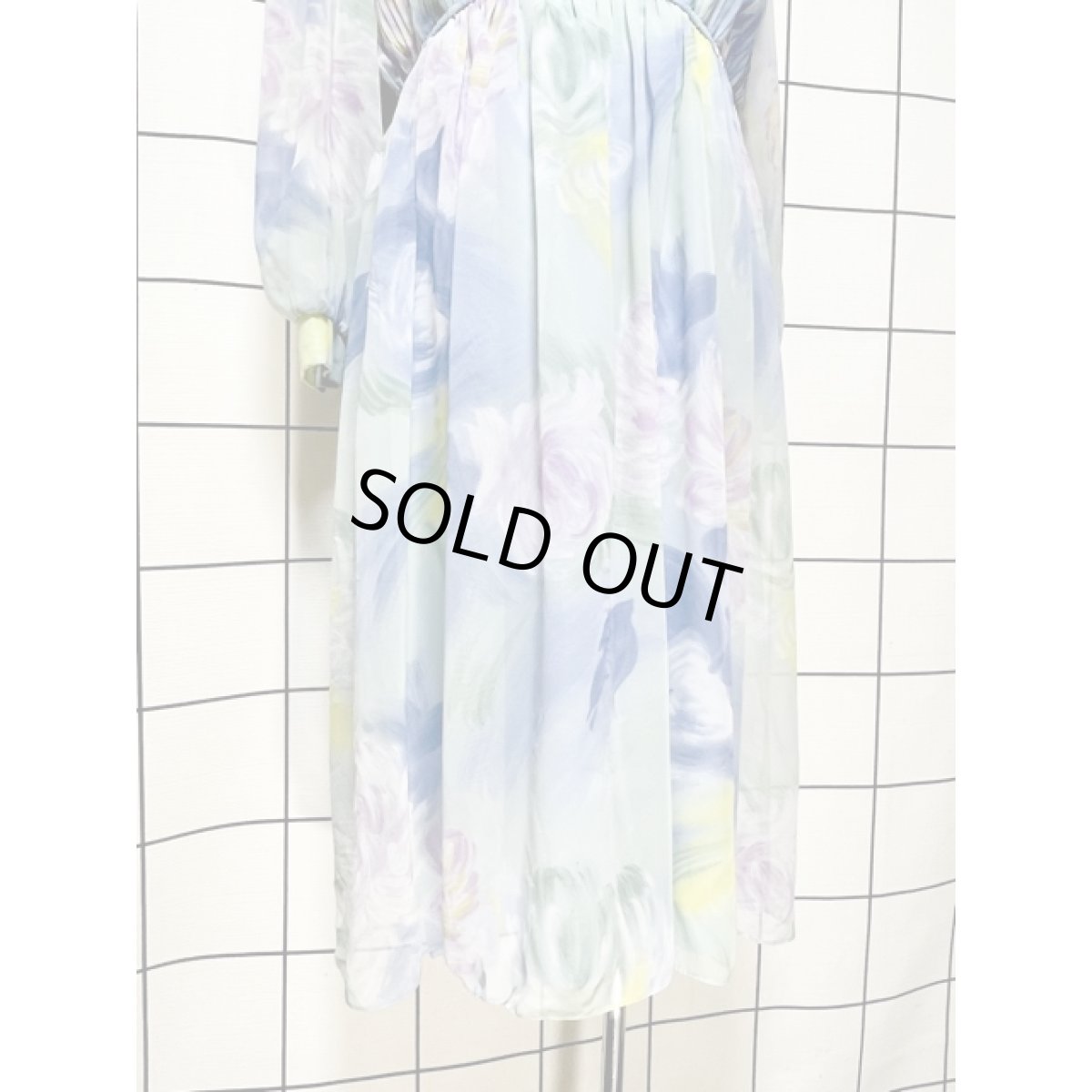 画像8: アート柄 フロントプリーツ ウエストゴム レトロ アメリカ古着 ヴィンテージワンピース (8)