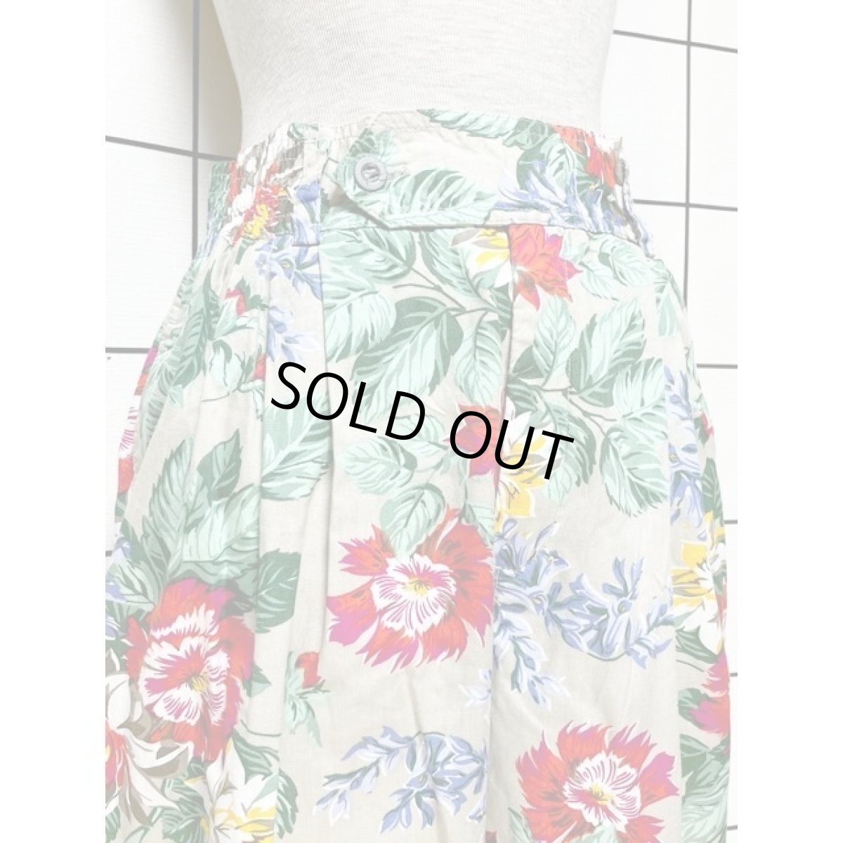 画像2: 花柄 ウエストゴム アメリカ古着 レトロ ヴィンテージ パンツ (2)