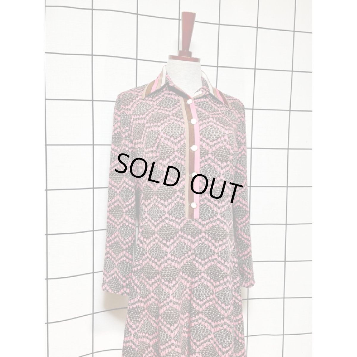 画像3: ストライプ襟 70年代 昭和レトロ 国産古着 レトロワンピース (3)