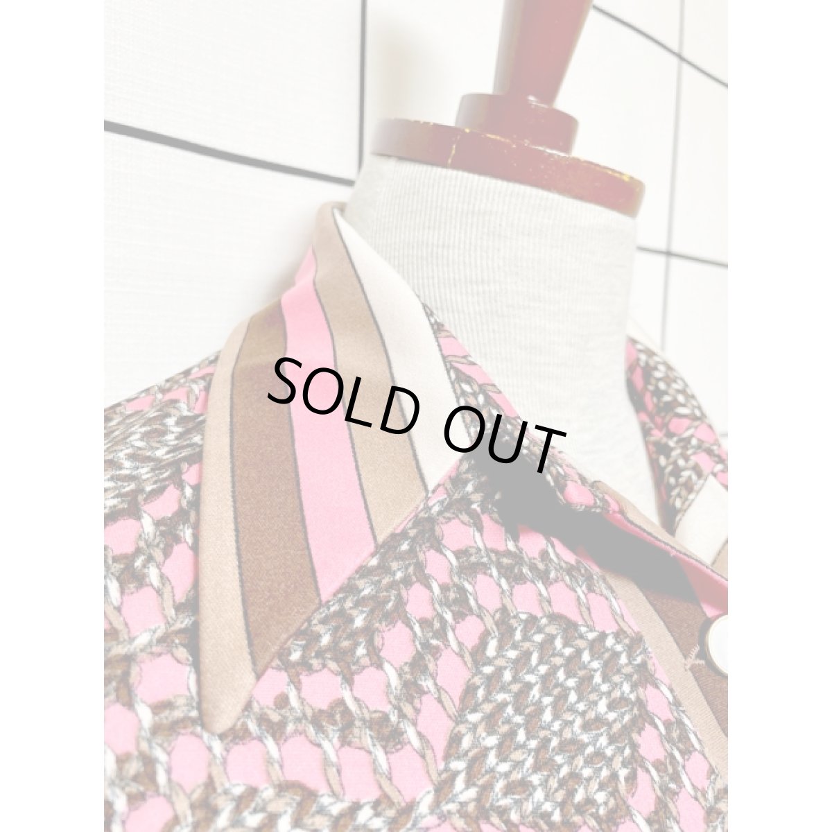 画像6: ストライプ襟 70年代 昭和レトロ 国産古着 レトロワンピース (6)