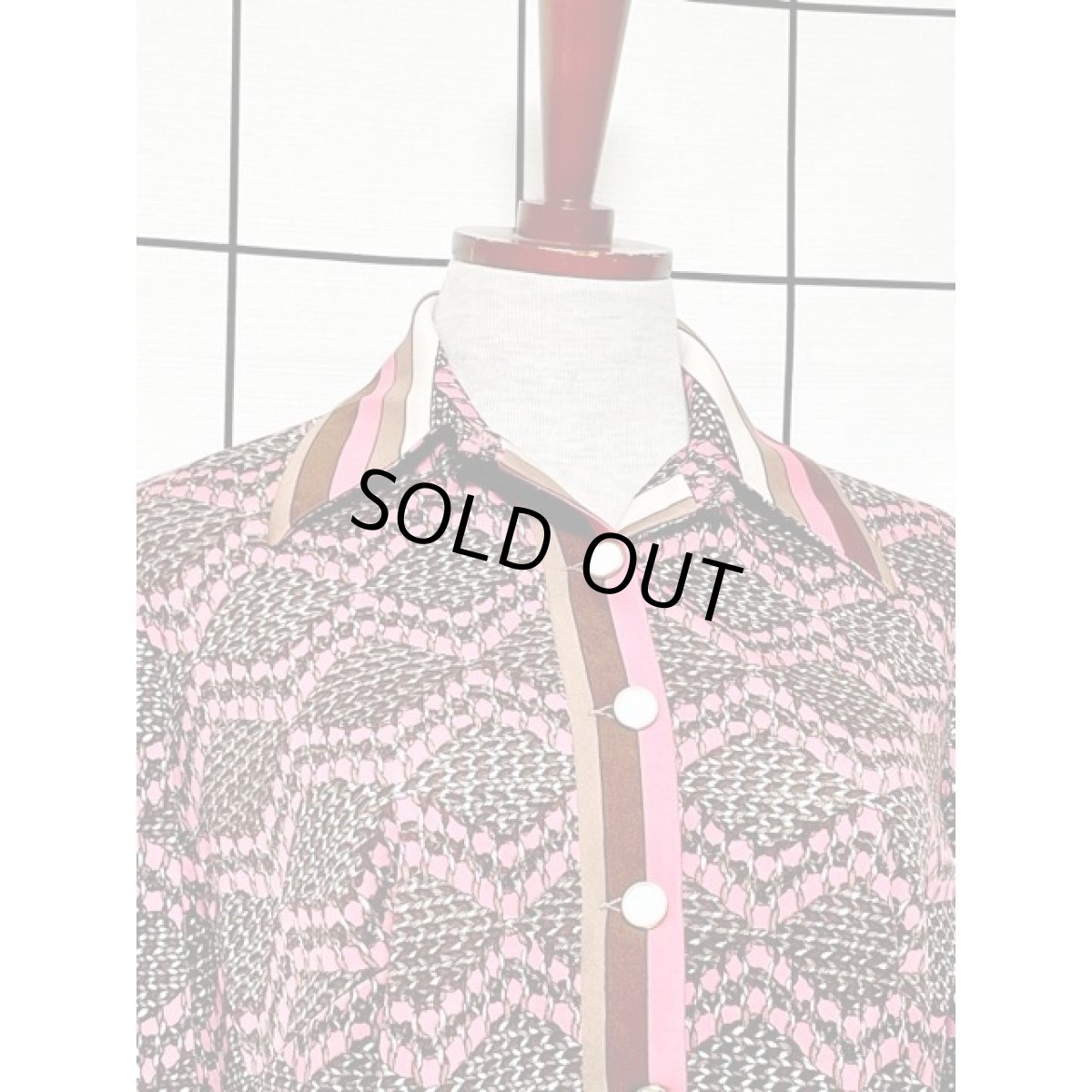 画像5: ストライプ襟 70年代 昭和レトロ 国産古着 レトロワンピース (5)