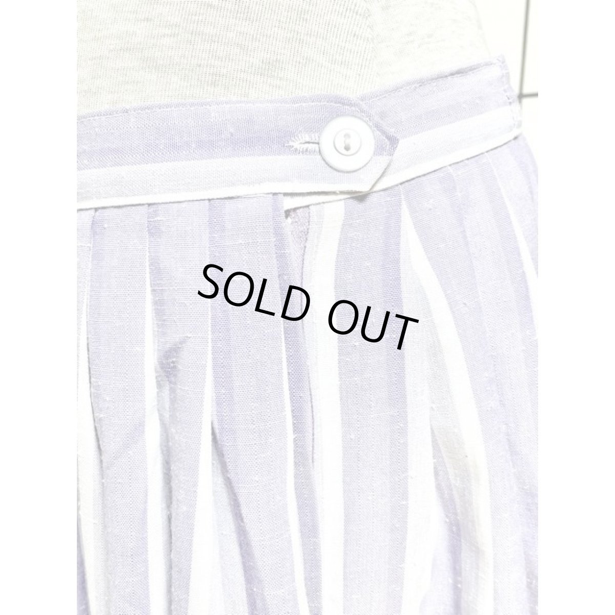 画像7: ストライプ パープル ホワイト レトロ アメリカ古着 ヴィンテージスカート (7)