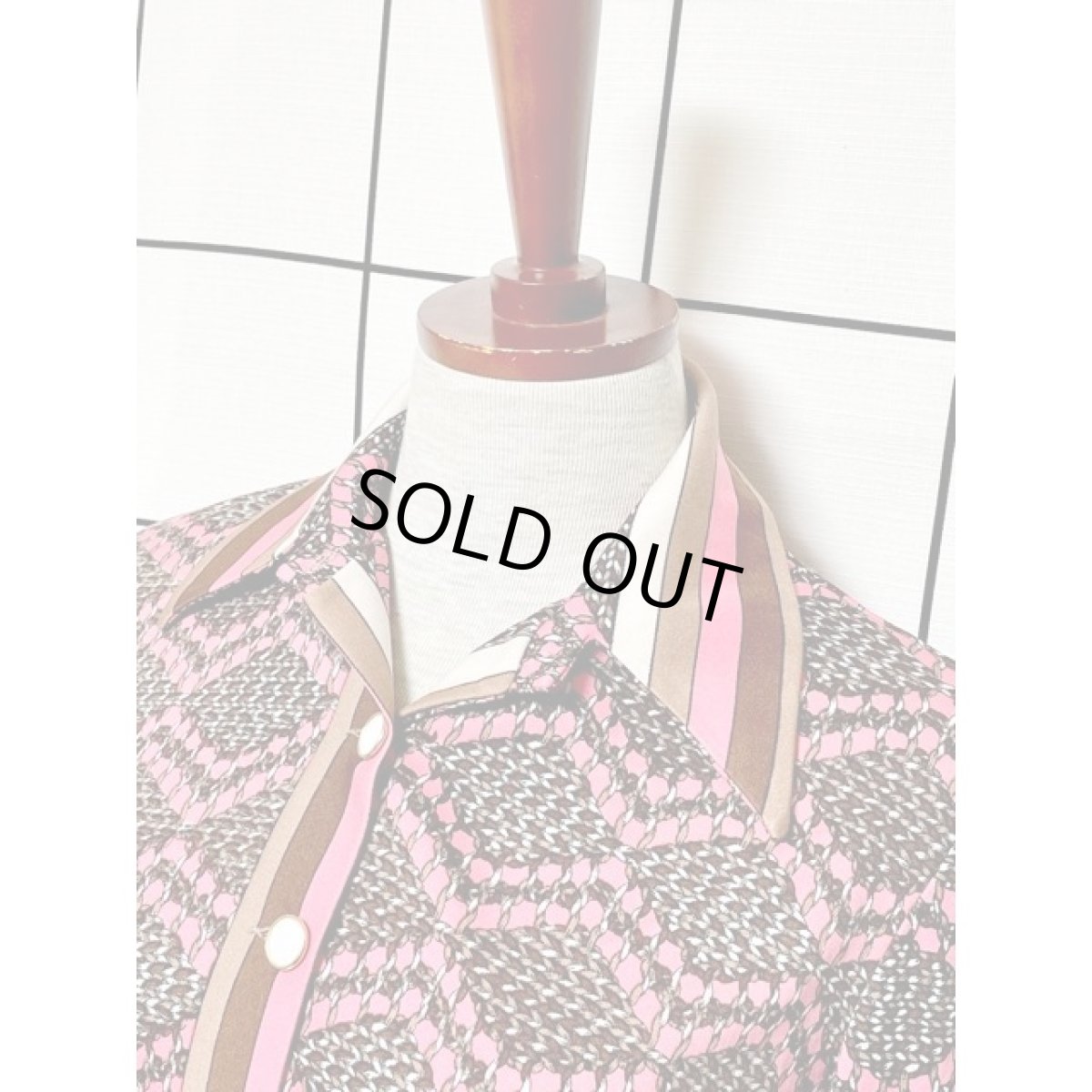 画像4: ストライプ襟 70年代 昭和レトロ 国産古着 レトロワンピース (4)