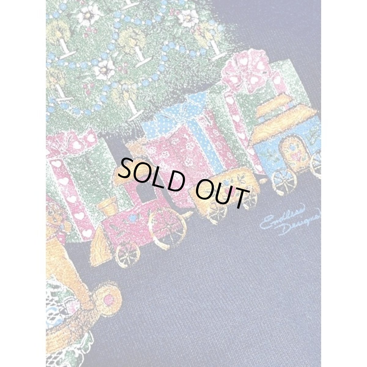 画像13: ドール ネコ 猫 暖炉 Tree ハイネック ネイビー レトロ アメリカ古着 ヴィンテージスウェット (13)