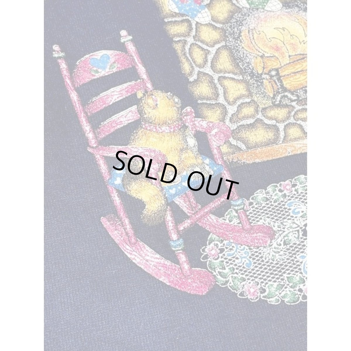 画像11: ドール ネコ 猫 暖炉 Tree ハイネック ネイビー レトロ アメリカ古着 ヴィンテージスウェット (11)