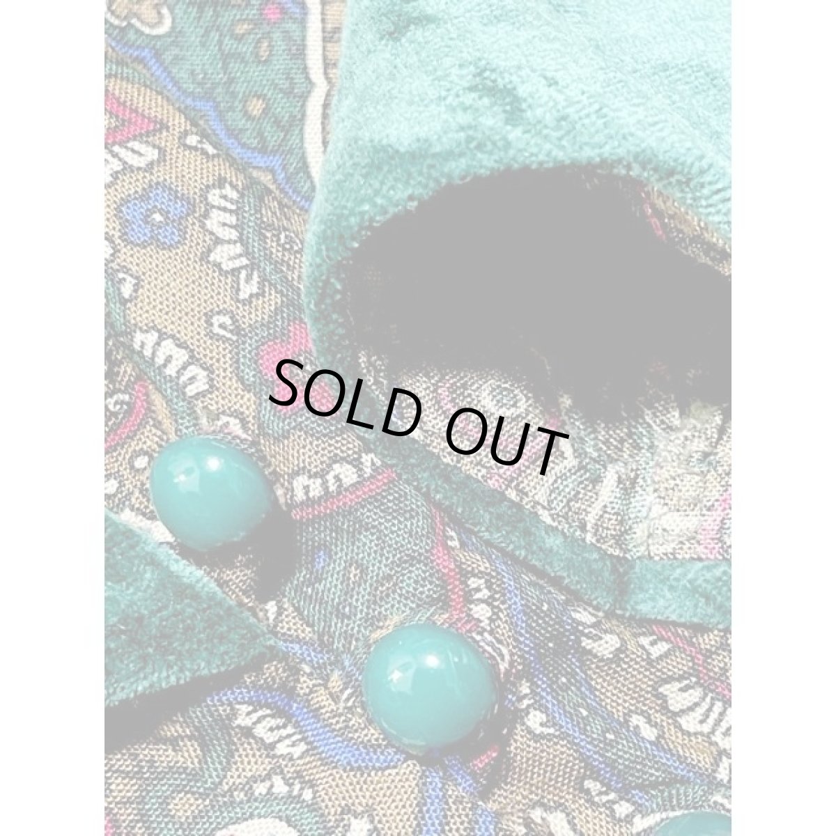 画像16: ベルベット襟 ペイズリーモチーフ 総柄 レトロ アメリカ古着  ヴィンテージワンピース (16)