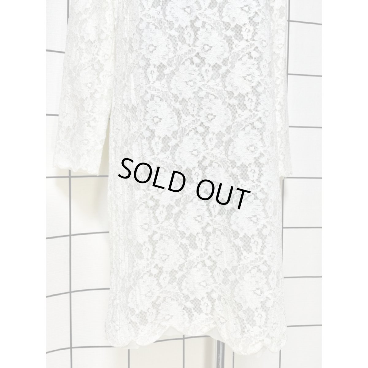 画像7: 総レース ホワイト パーティースタイルにも 上品 レトロ アメリカ古着 ヴィンテージミニドレス (7)