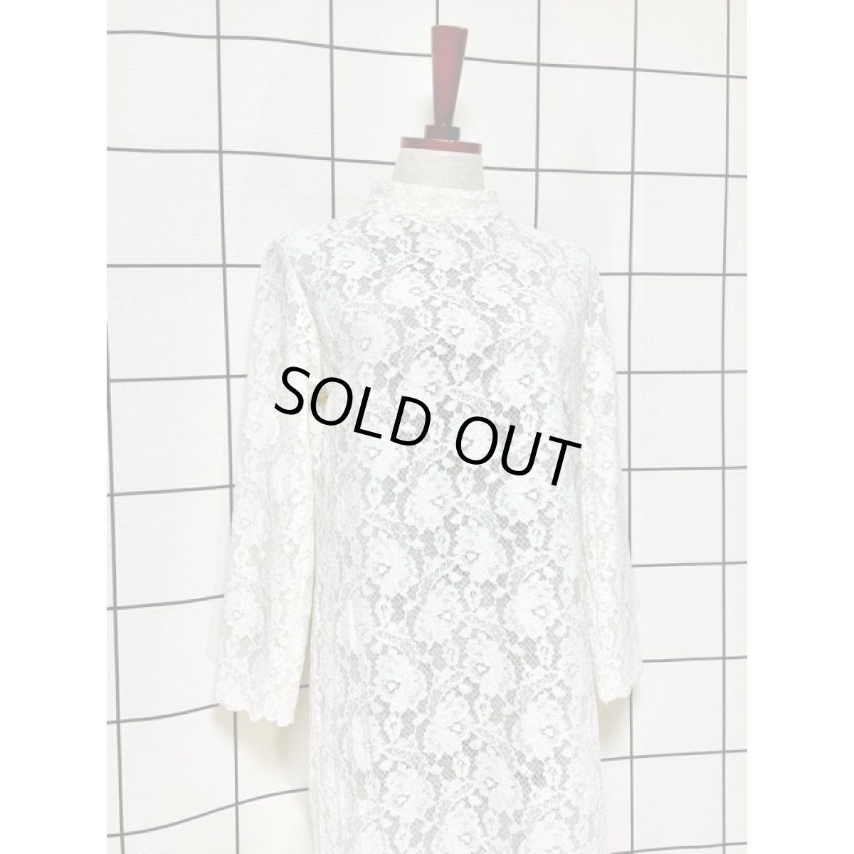 画像3: 総レース ホワイト パーティースタイルにも 上品 レトロ アメリカ古着 ヴィンテージミニドレス (3)