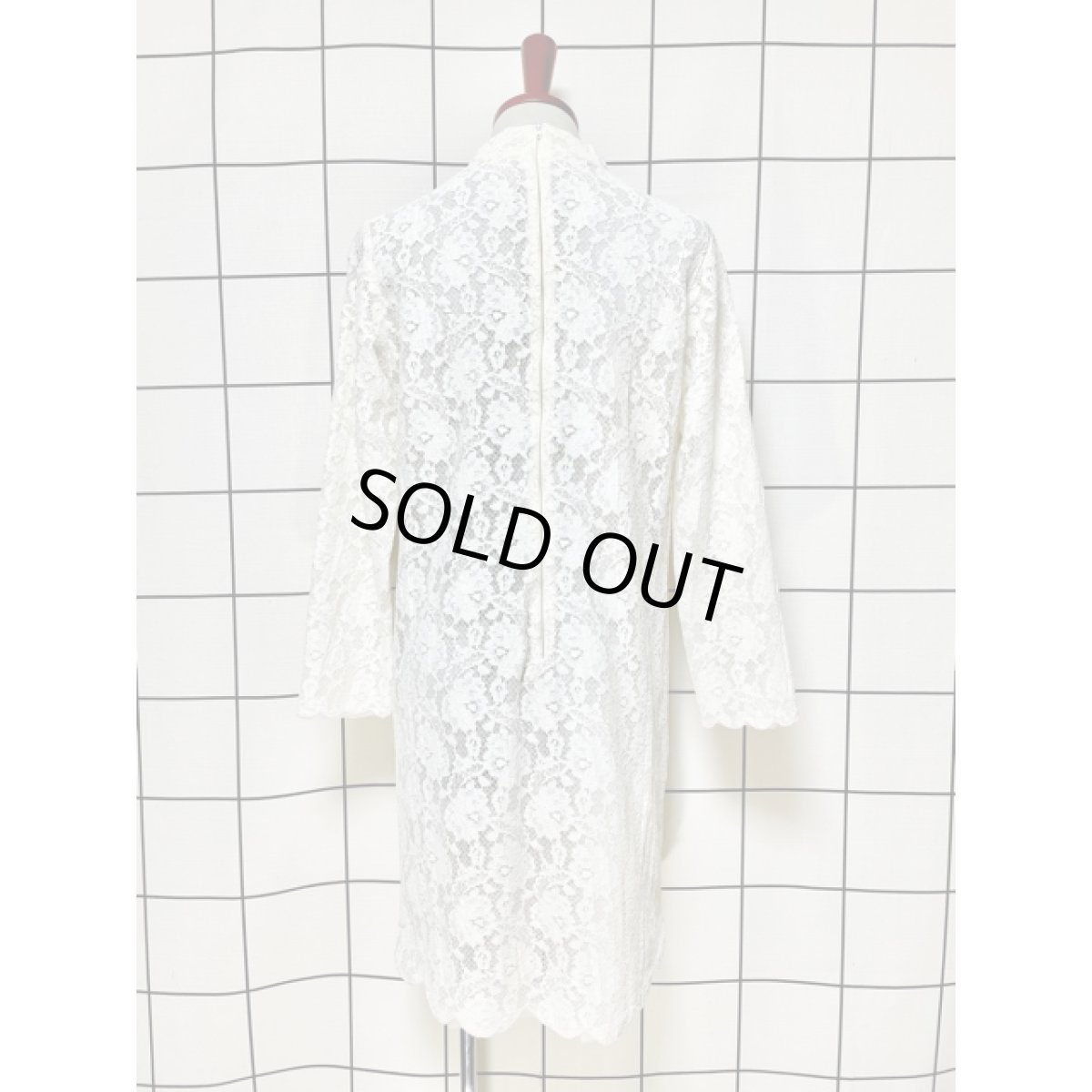 画像2: 総レース ホワイト パーティースタイルにも 上品 レトロ アメリカ古着 ヴィンテージミニドレス (2)