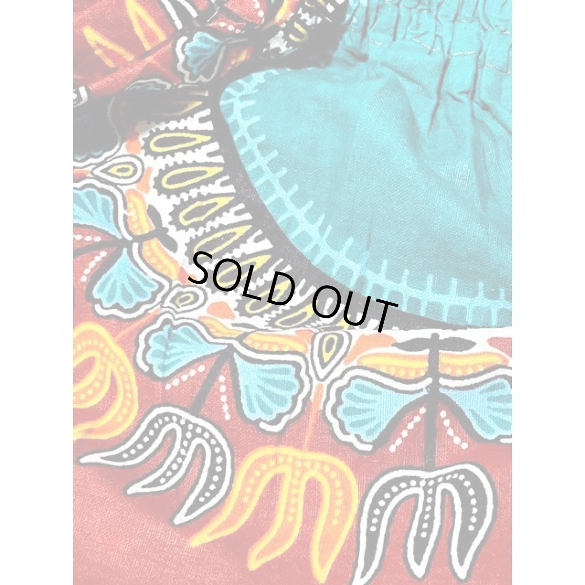 画像8: アフリカンバティック リボン ウエストゴム レトロ USA古着 ヴィンテージスカート (8)