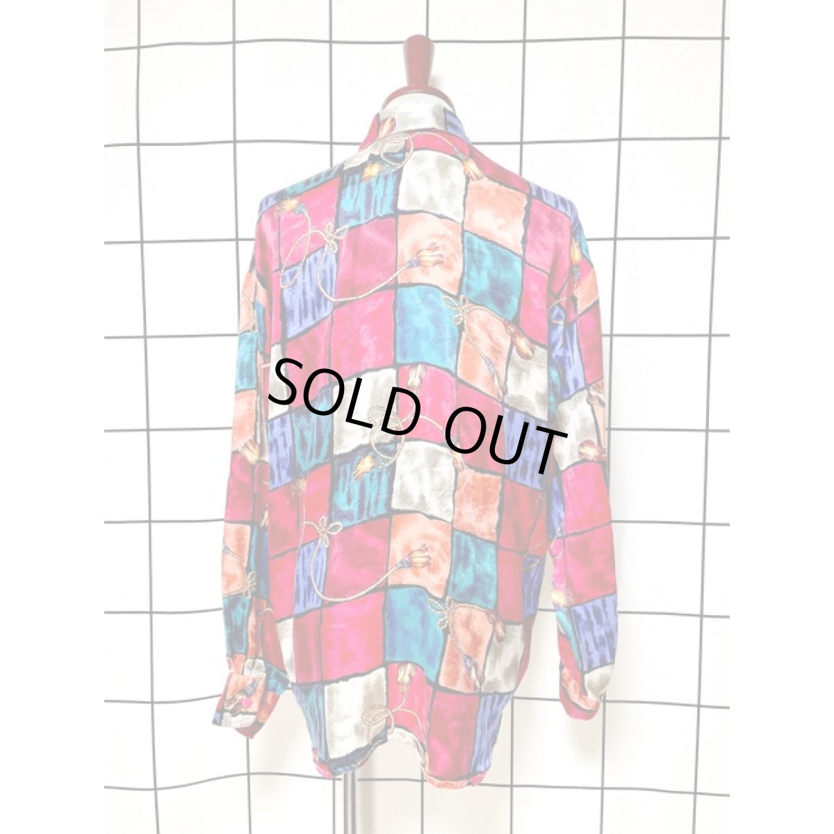 画像2: チェック フリンジ ブレード レトロ シャツ アメリカ古着 ヴィンテージブラウス (2)