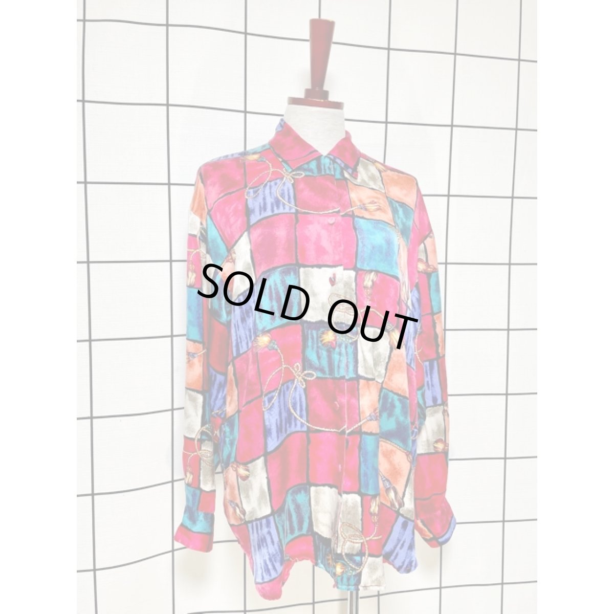 画像3: チェック フリンジ ブレード レトロ シャツ アメリカ古着 ヴィンテージブラウス (3)