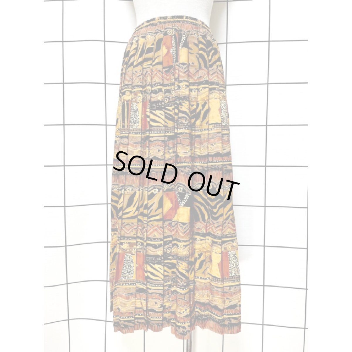 画像2: プリーツ エスニック調 ウエストゴム 古着 レトロ  ヴィンテージスカート (2)