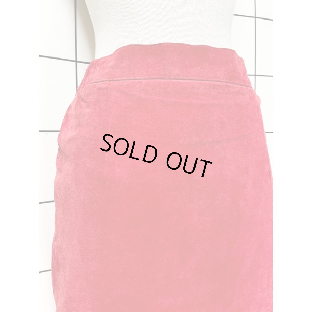 画像2: ティアード スエード 無地 レッド レトロ アメリカ古着 ヴィンテージスカート (2)