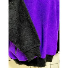 画像6: ハーフジップ 刺繍 パープル ブラック レトロ アメリカ古着 ヴィンテージフリースジャケット (6)