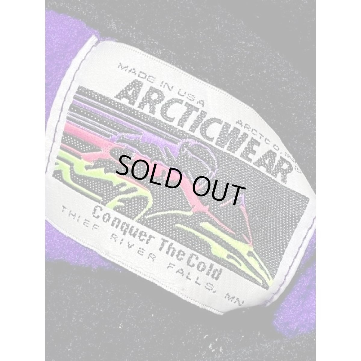 画像11: ハーフジップ 刺繍 パープル ブラック レトロ アメリカ古着 ヴィンテージフリースジャケット (11)